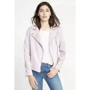 Old Navy Jacket Faux Suede Lavender Pinkish Color Size M NWOT Old Navy Moto Coat